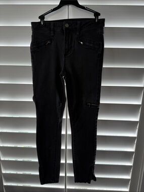 PAIGE Black Skinny Pants with Zip Details